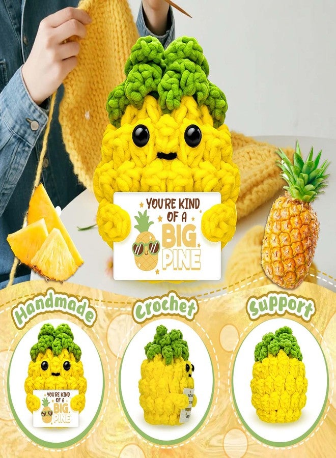 AICHPVOY Handmade Crochet Pineapple Doll with Inspirational Message Gifts for Mom Birthday Mothers Day Best Friend Teacher Appreciation Unique Inspirational Gifts for Mom Small - Image 3